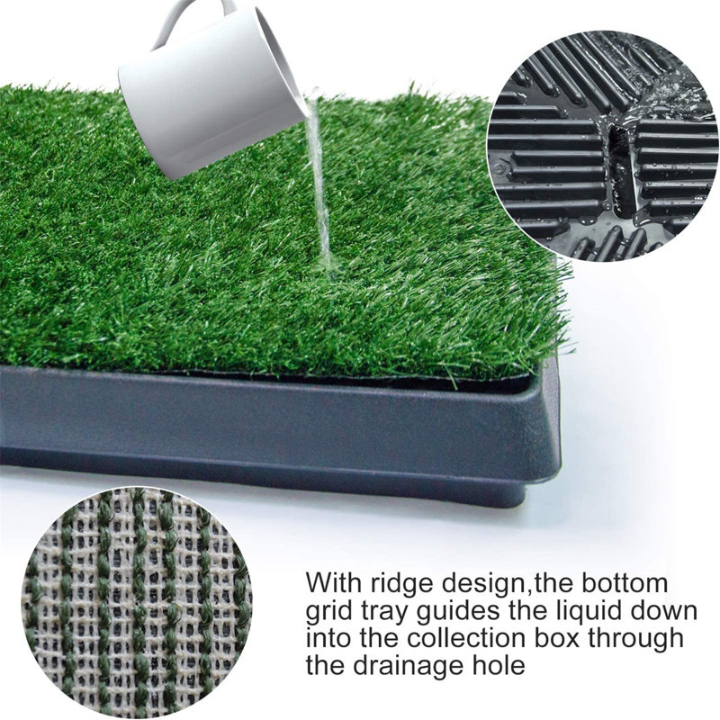 Tucker Murphy Pet™ Dog Grass Pad With Tray, Artificial Grass Mats